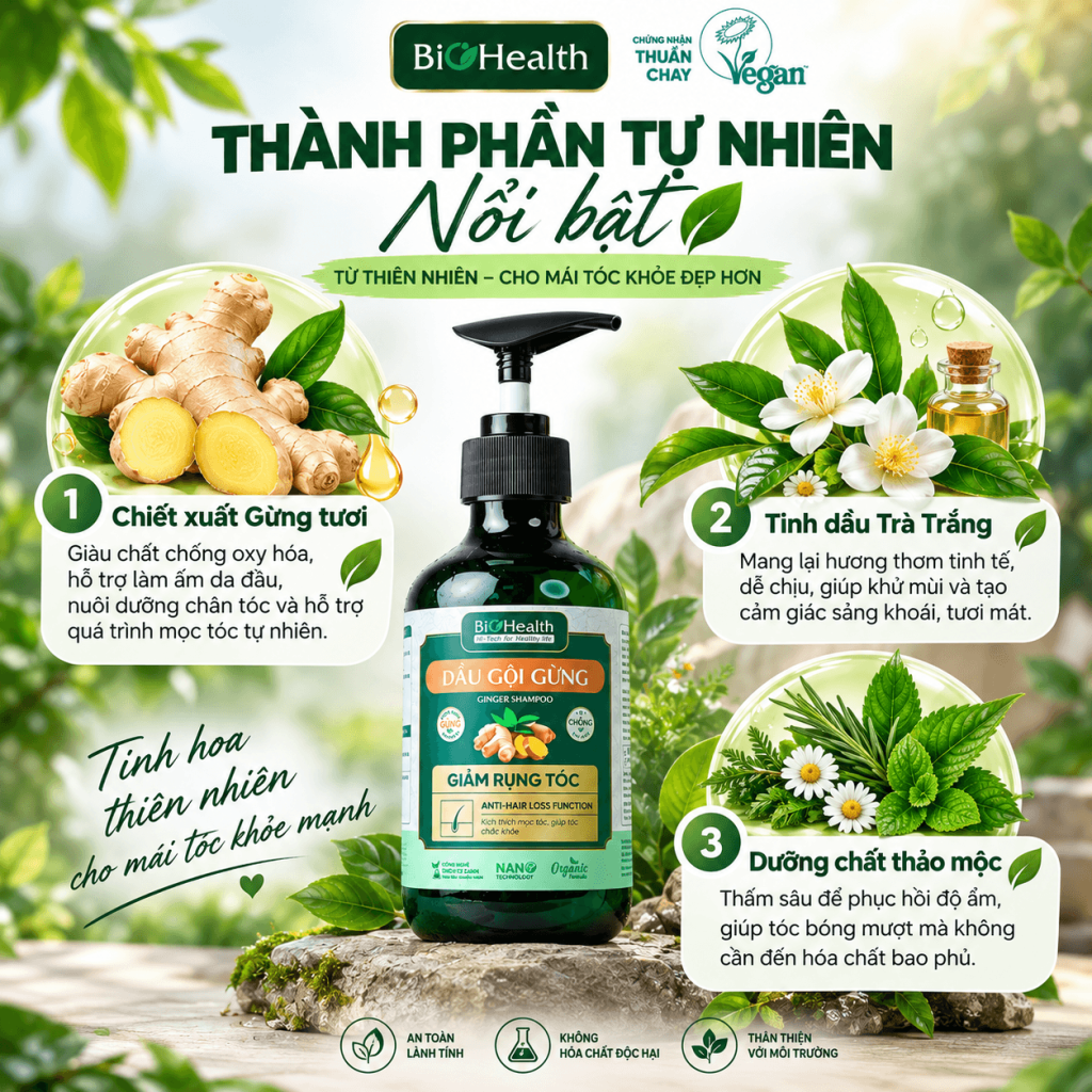 dau goi gung thuan chay biohealth