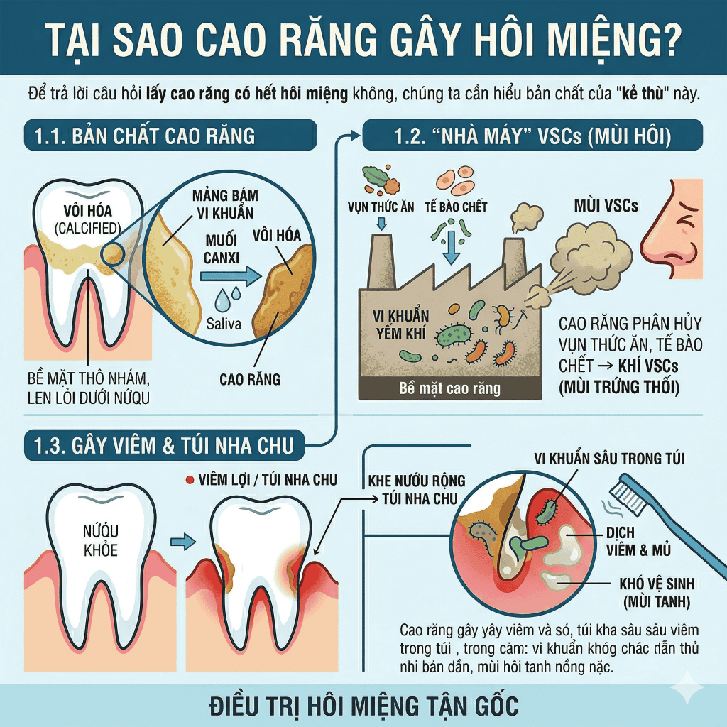 Cao răng là gì và tại sao nó lại gây hôi miệng?