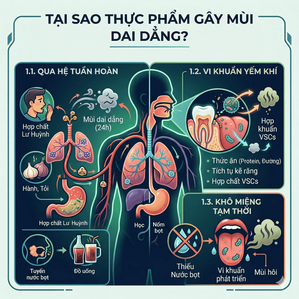 Cơ chế khoa học: Tại sao thực phẩm lại gây mùi dai dẳng?