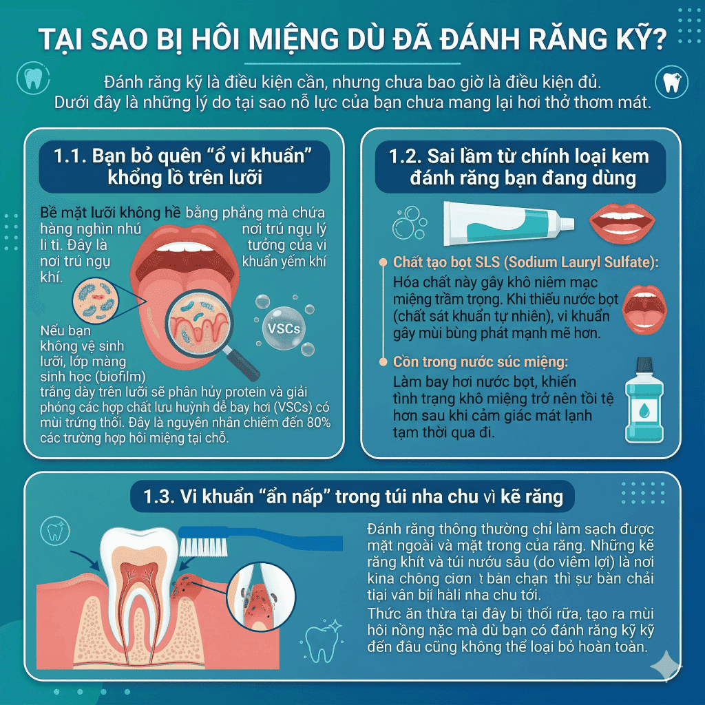 Tại sao bị hôi miệng dù đã đánh răng kỹ? BioHealth