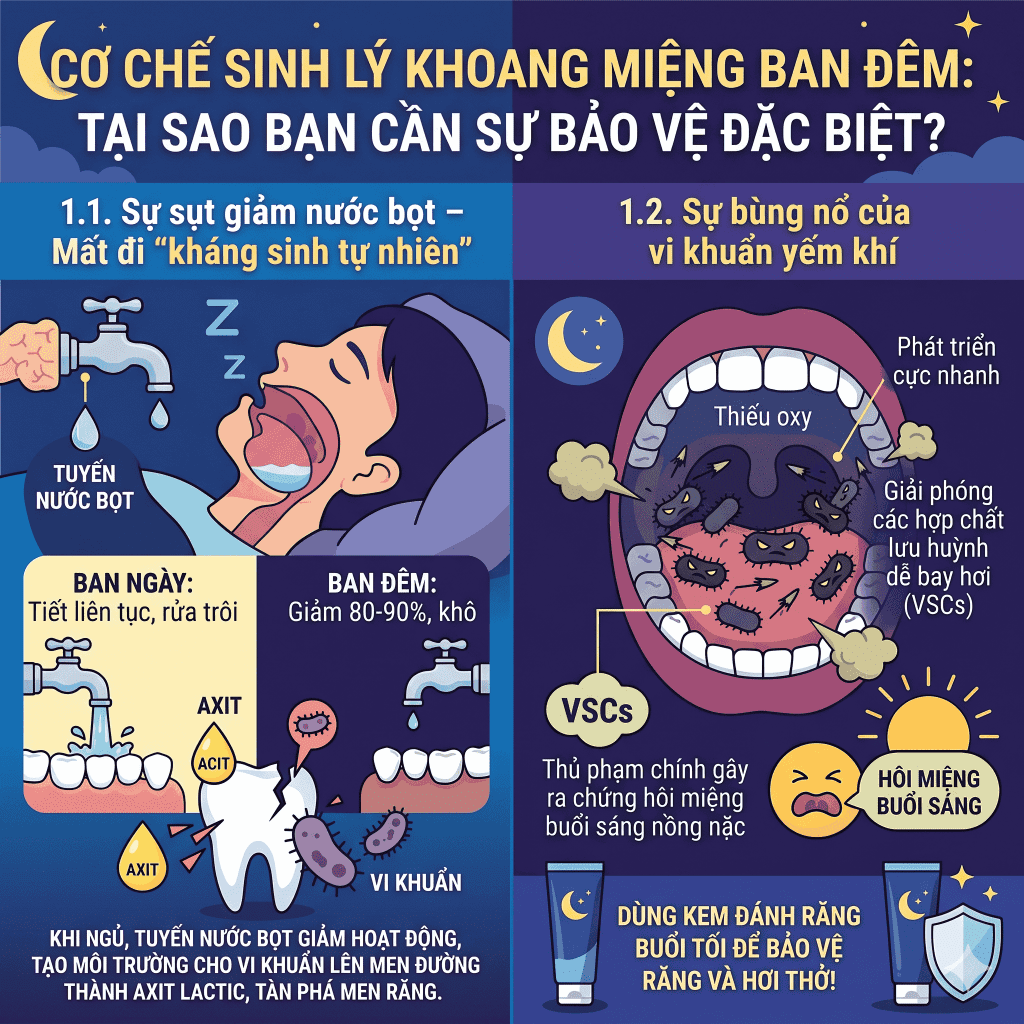 Cơ chế sinh lý khoang miệng ban đêm: Tại sao bạn cần sự bảo vệ đặc biệt?