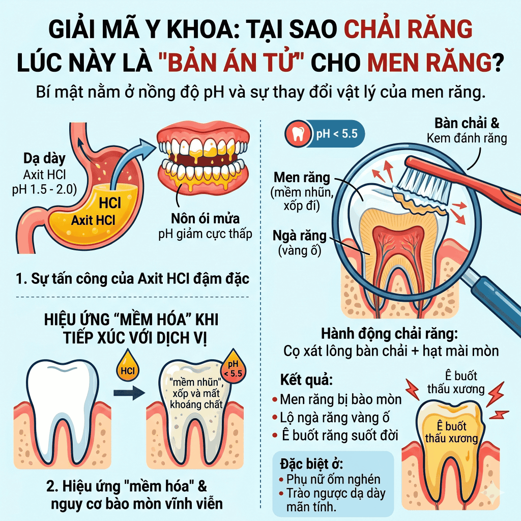 Giải mã Y khoa: Tại sao chải răng lúc này là "bản án tử" cho men răng?