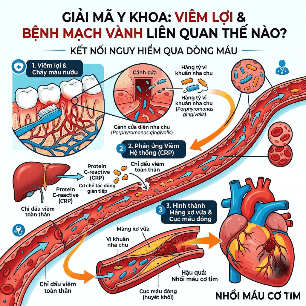 Giải mã y khoa: Viêm lợi và bệnh mạch vành liên quan thế nào?