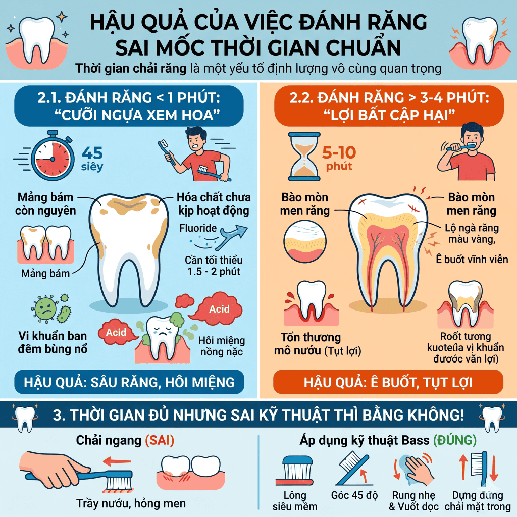 Hậu quả của việc đánh răng sai mốc thời gian chuẩn