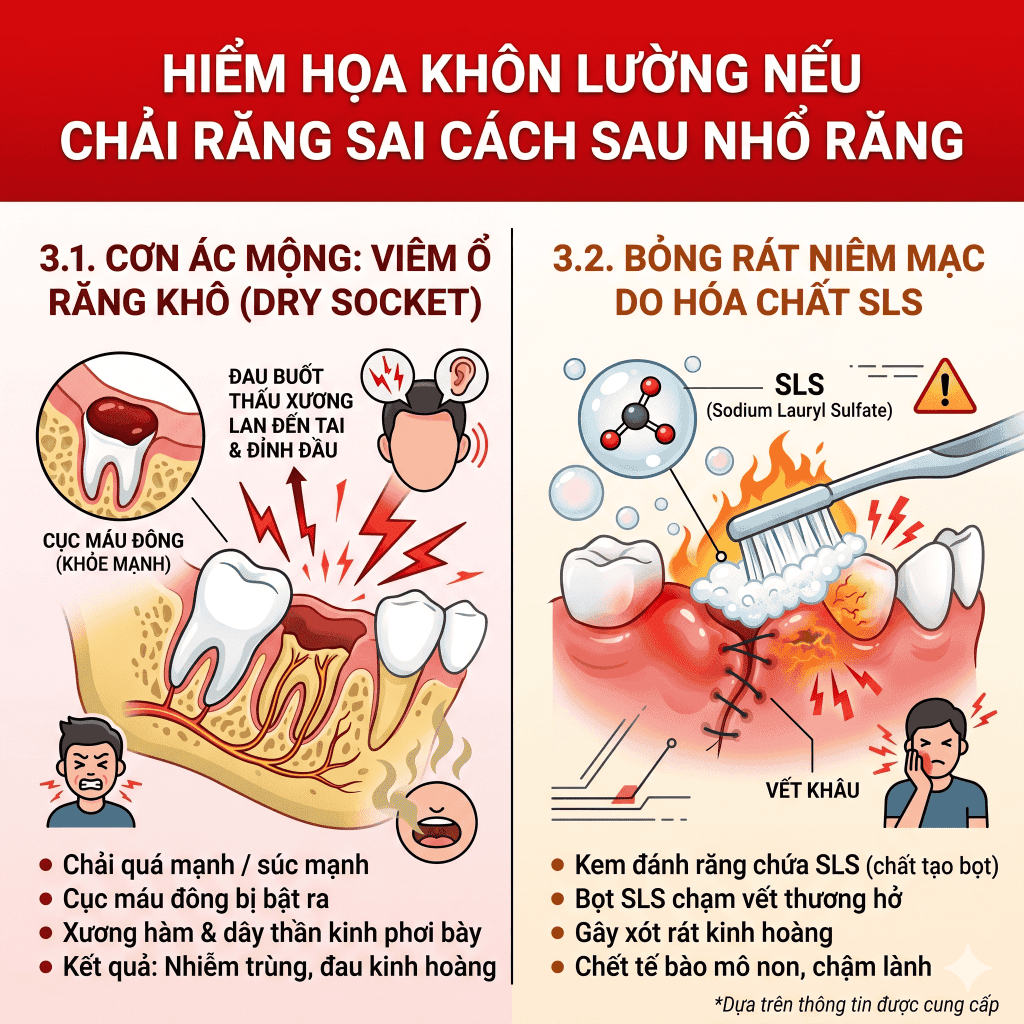 Hiểm họa khôn lường nếu chải răng sai cách sau nhổ