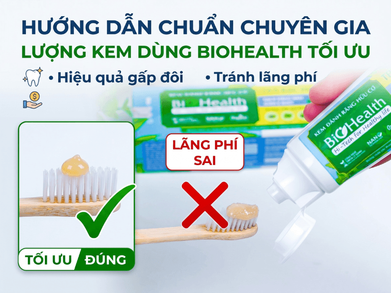 Hướng Dẫn Chuẩn Chuyên Gia: Lượng Dùng Kem Đánh Răng Biohealth Tối Ưu – Hiệu Quả Gấp Đôi, Tránh Lãng Phí
