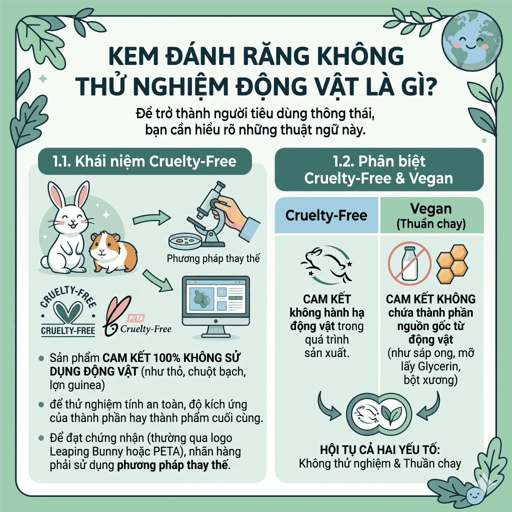 Kem đánh răng không thử nghiệm động vật là gì? Định nghĩa chuẩn y khoa