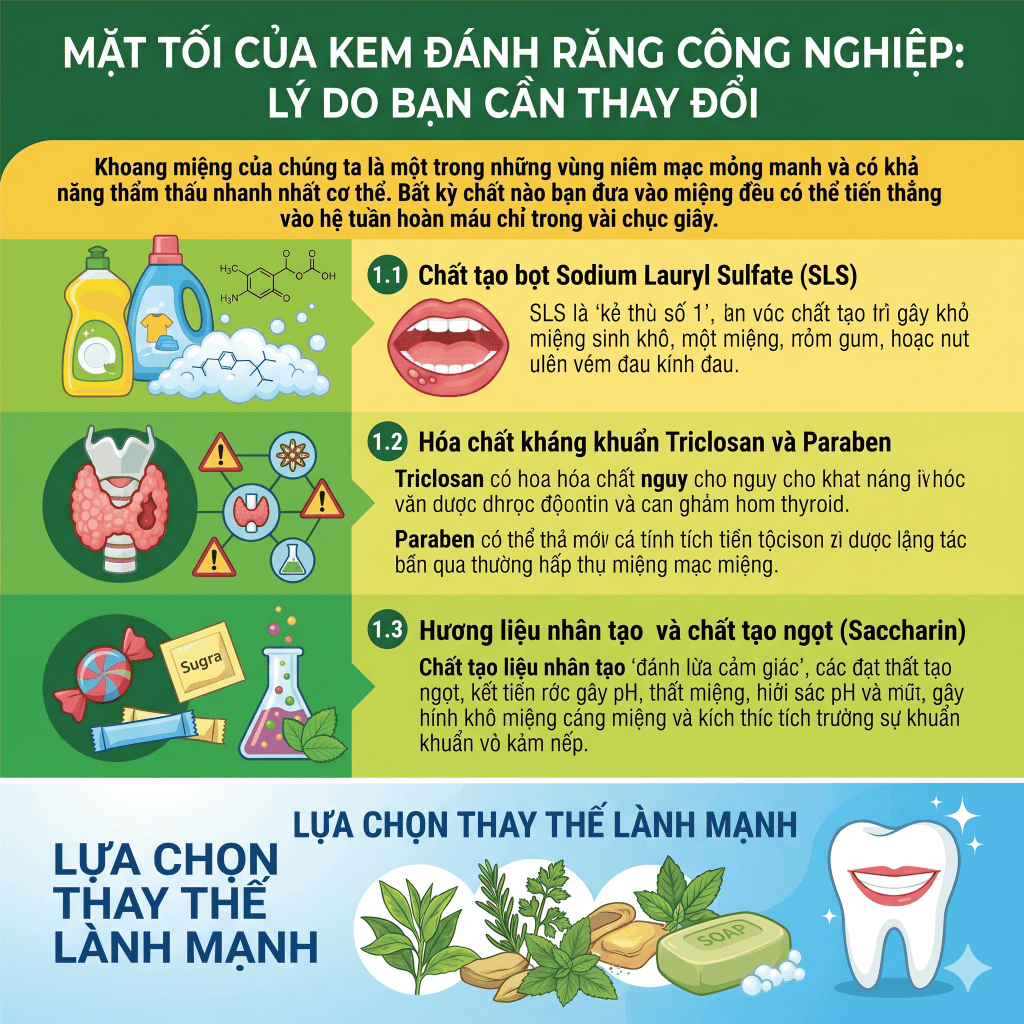 Mặt tối của kem đánh răng công nghiệp: Lý do bạn cần thay đổi