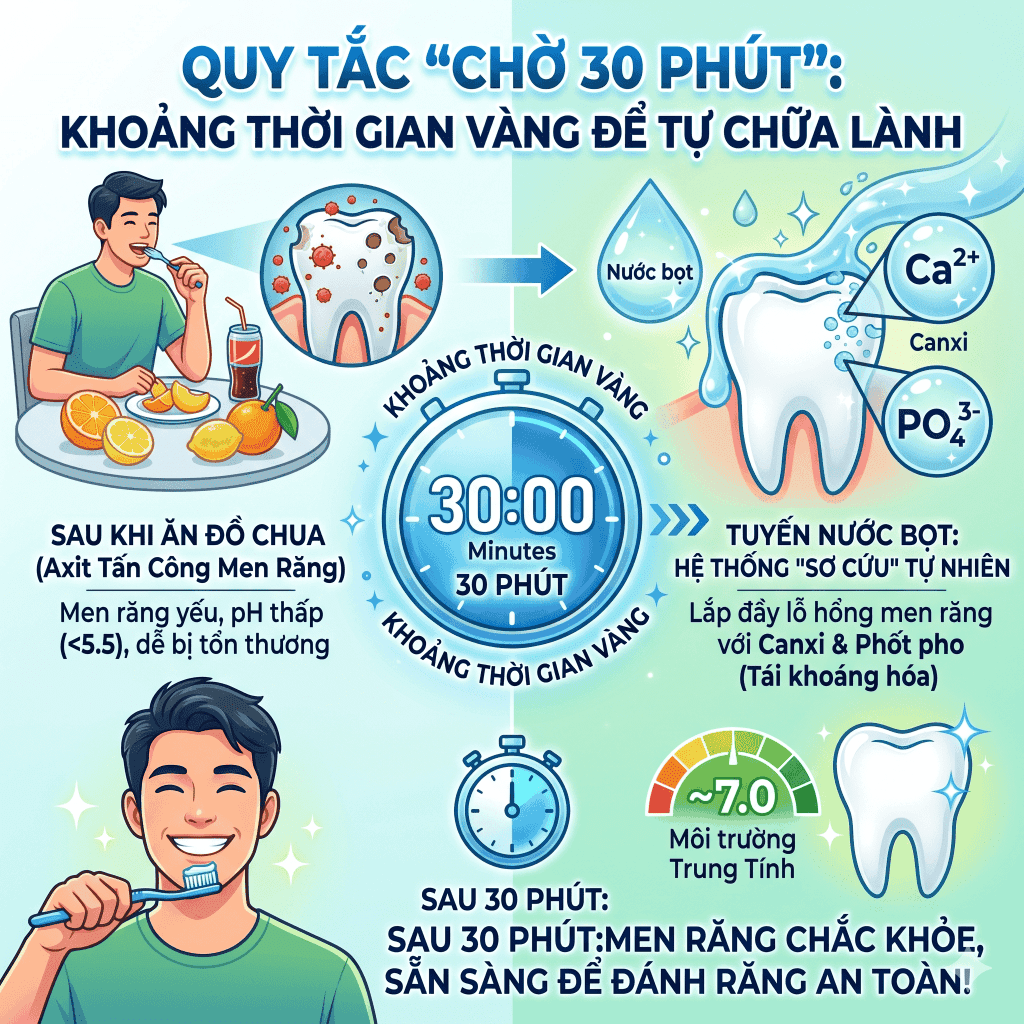 Quy tắc "Chờ 30 Phút": Khoảng thời gian vàng để tự chữa lành