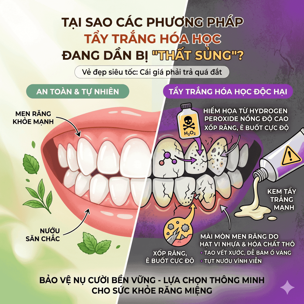 Tại sao các phương pháp tẩy trắng hóa học đang dần bị "thất sủng"?