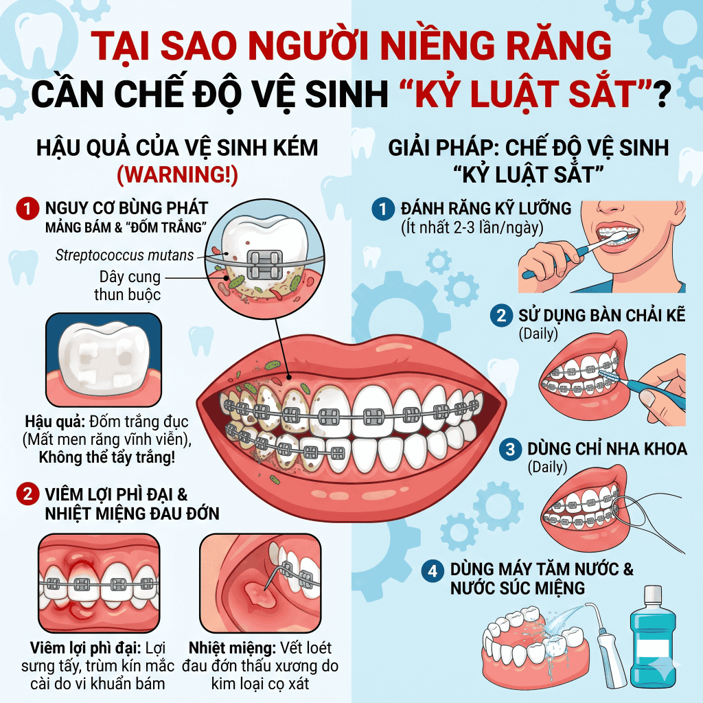 Tại sao người niềng răng cần một chế độ vệ sinh "kỷ luật sắt"?