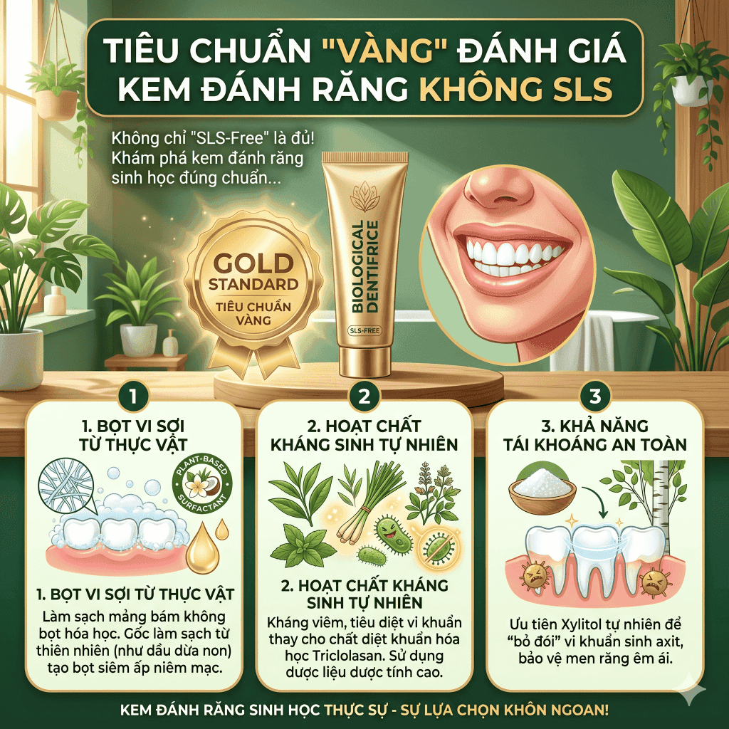 Tiêu chuẩn "Vàng" để đánh giá kem đánh răng không SLS