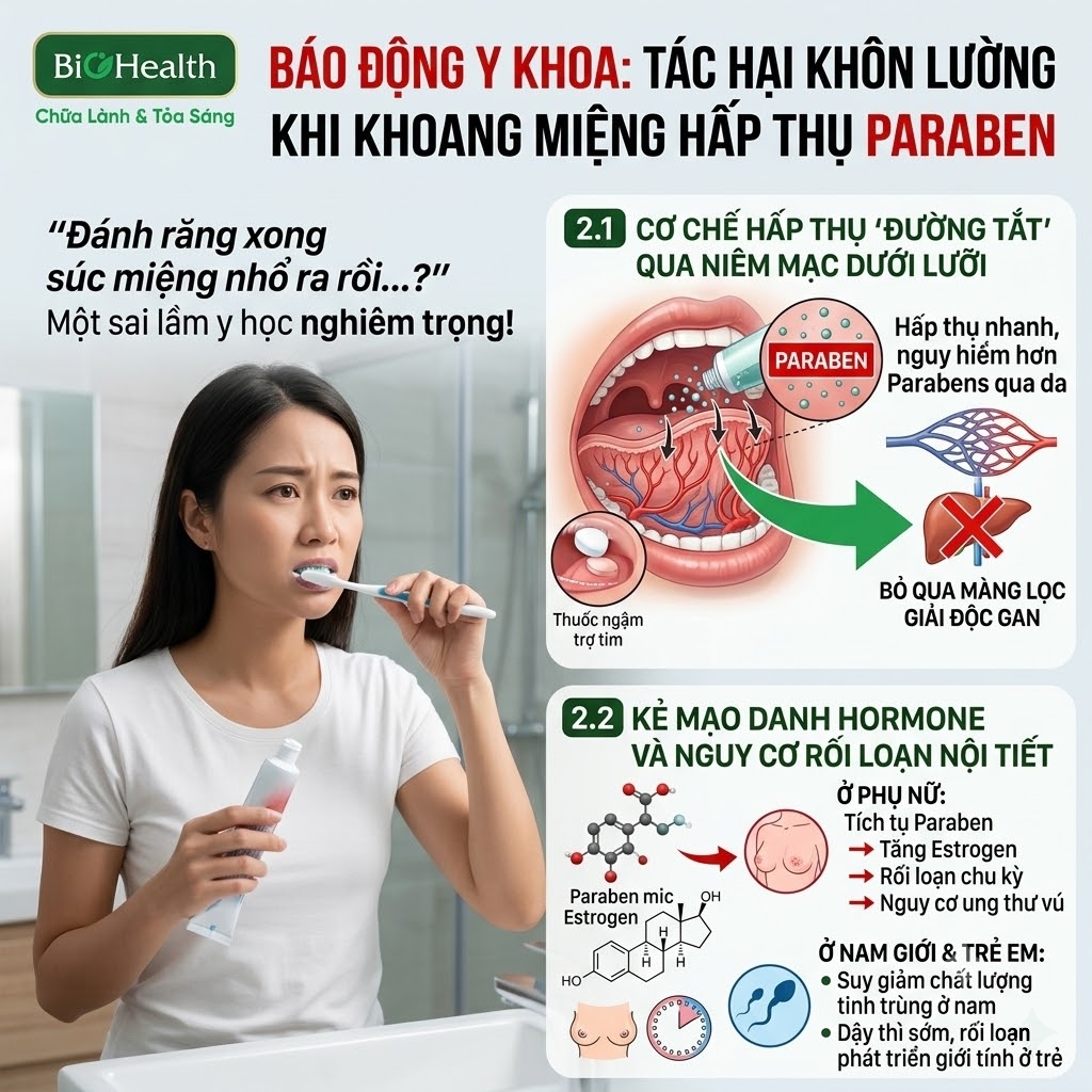 áo động Y khoa: Tác hại khôn lường khi khoang miệng hấp thụ Paraben