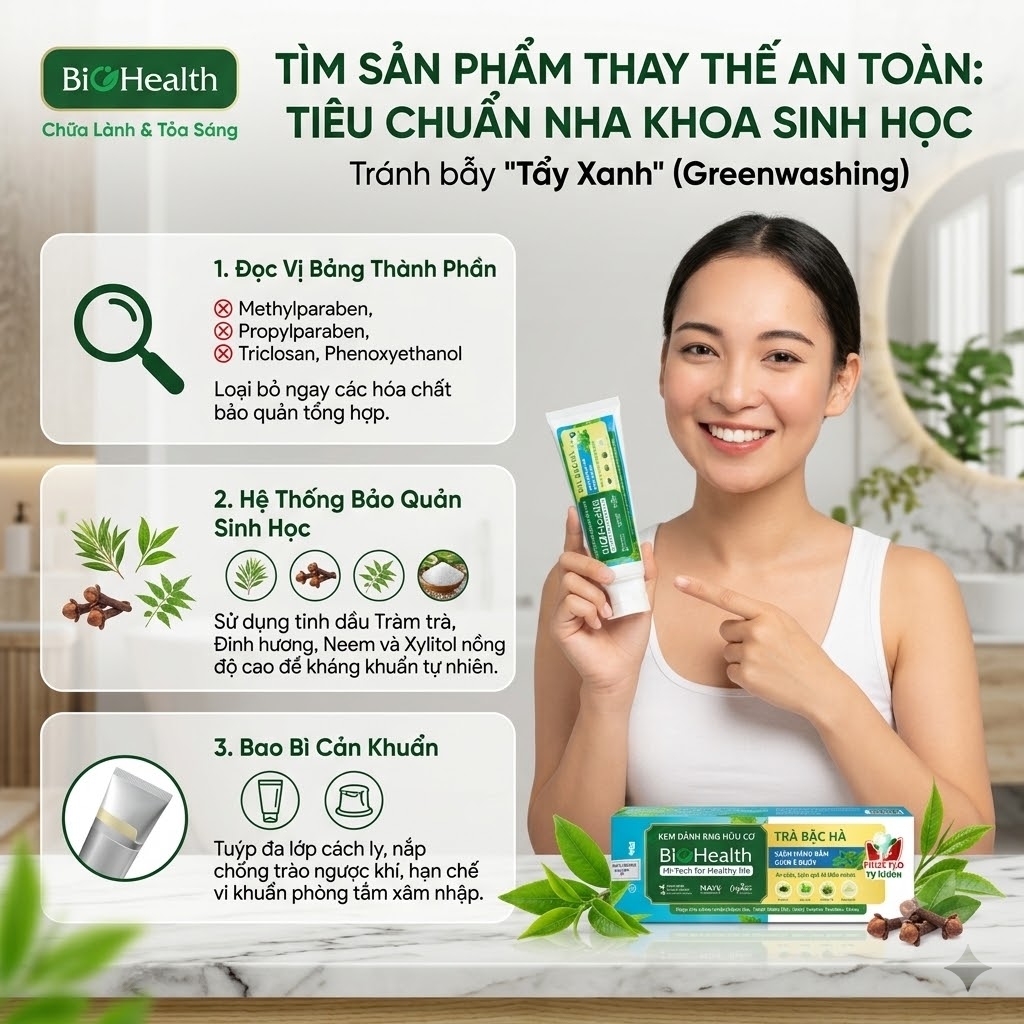 Tìm sản phẩm thay thế an toàn: Tiêu chuẩn của nha khoa sinh học