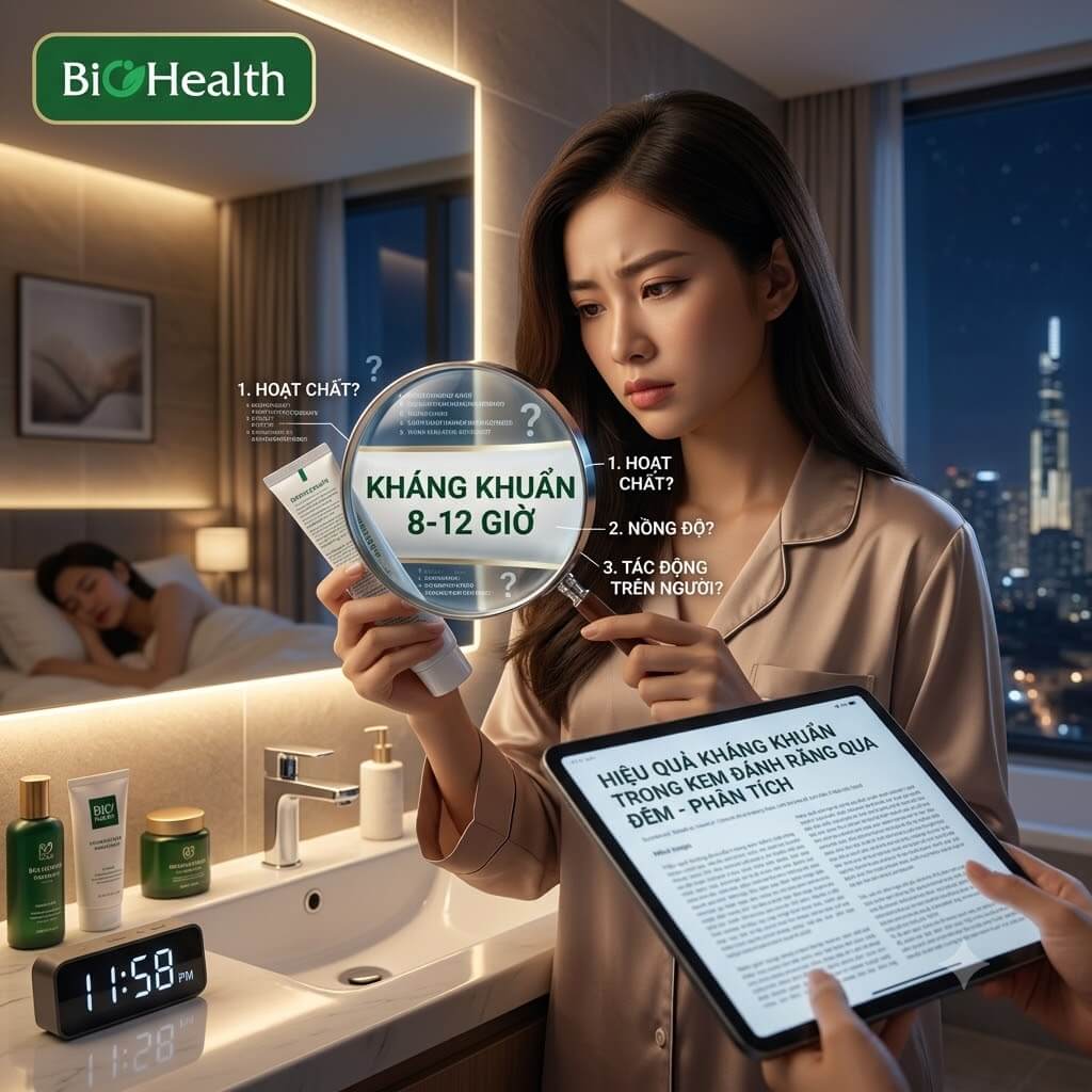 Có nên ưu tiên kem đánh răng có khả năng kháng khuẩn kéo dài qua đêm?