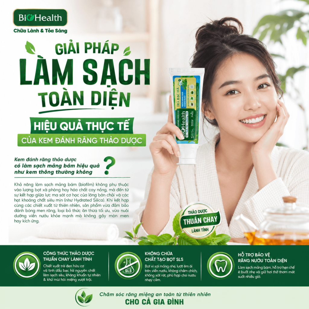 Giải pháp làm sạch toàn diện: Hiệu quả thực tế của kem đánh răng thảo dược
