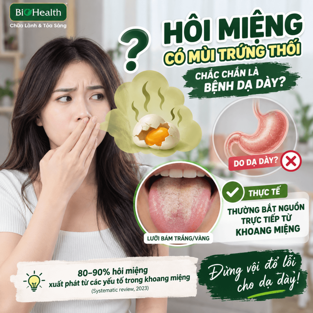 Hôi miệng có mùi trứng thối chắc chắn là bệnh dạ dày?