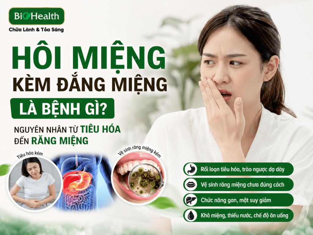 Hôi miệng kèm đắng miệng là bệnh gì? Nguyên nhân từ tiêu hóa đến răng miệng