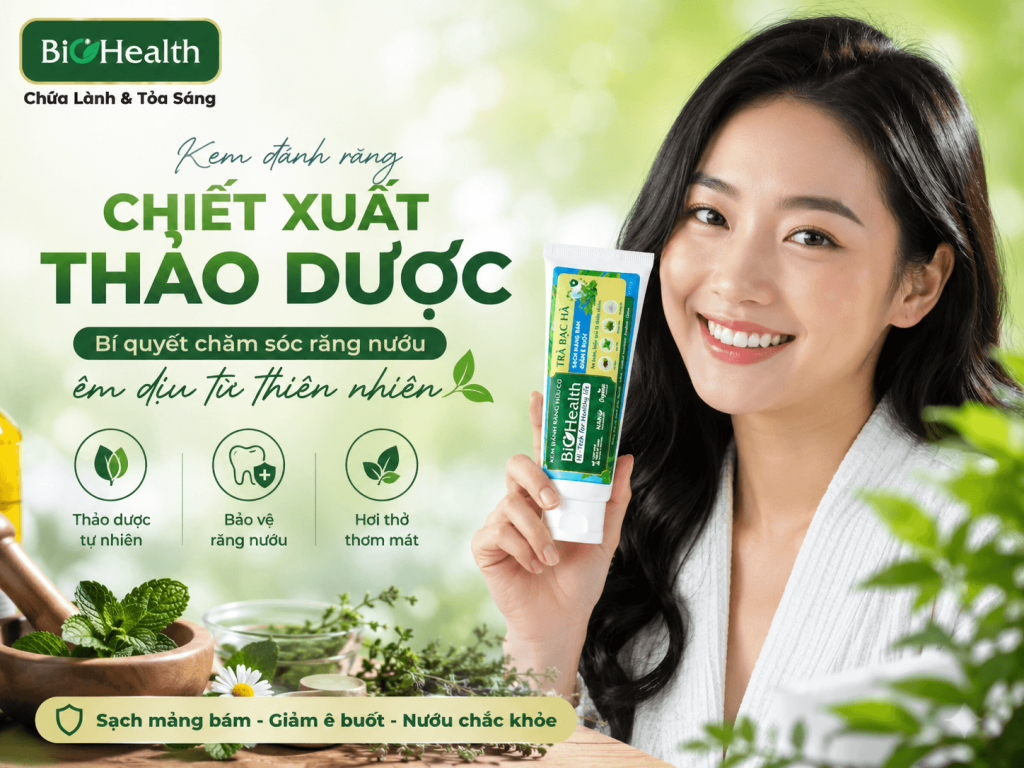 Kem đánh răng chiết xuất thảo dược: Bí quyết chăm sóc răng nướu êm dịu từ thiên nhiên