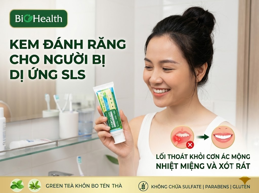 Kem đánh răng cho người bị dị ứng SLS: Lối thoát khỏi cơn ác mộng nhiệt miệng và xót rát