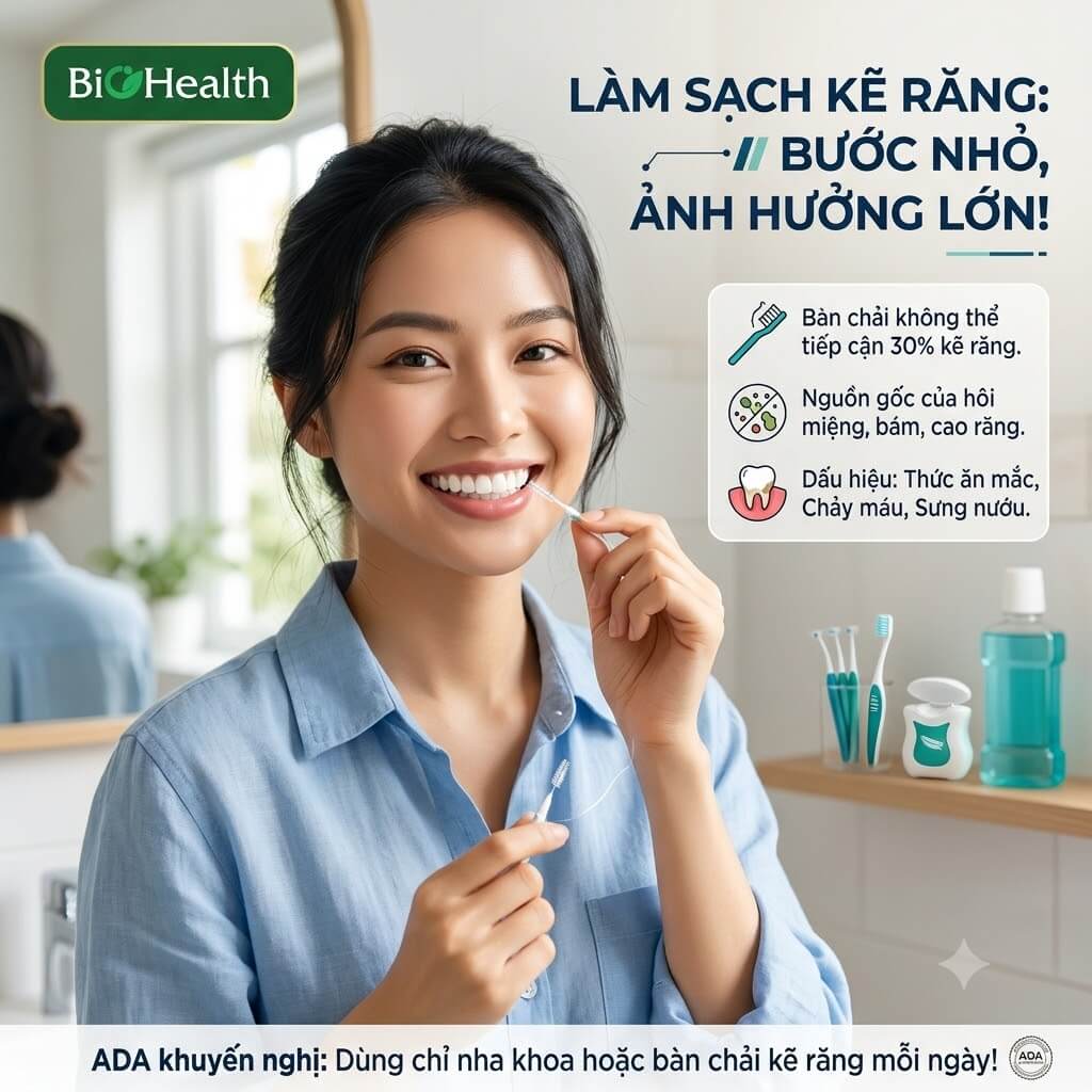 Làm sạch kẽ răng: bước nhỏ nhưng ảnh hưởng lớn