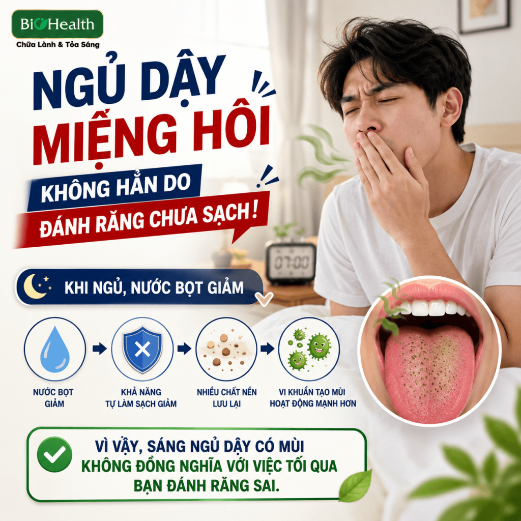 Ngủ dậy miệng hôi chỉ vì tối hôm trước đánh răng chưa sạch?