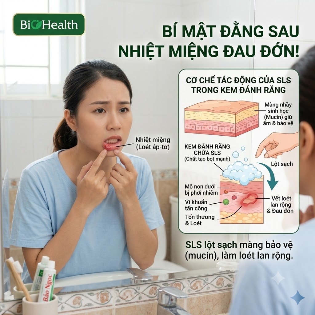 Nguyên nhân nhiệt miệng liên quan đến thành phần kem đánh răng