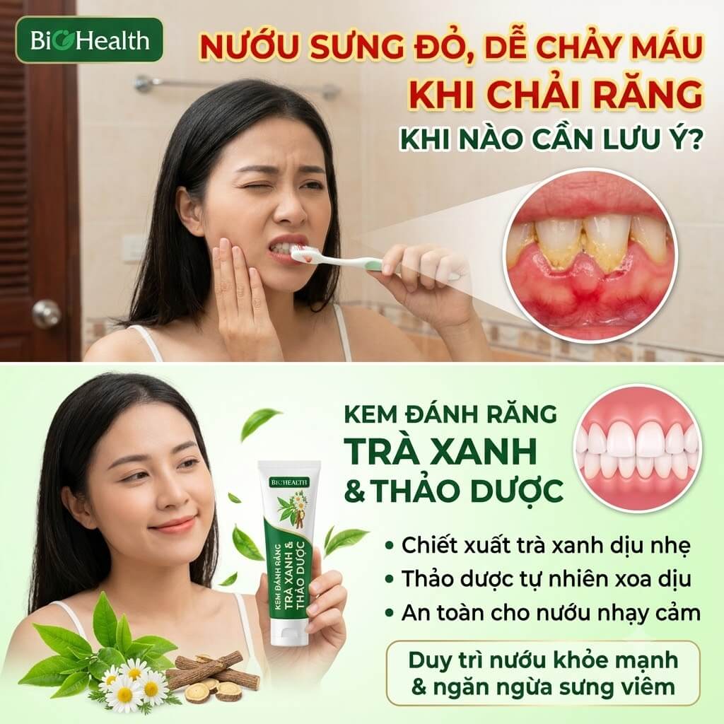 Nướu sưng đỏ, dễ chảy máu khi chải răng - Khi nào cần lưu ý?