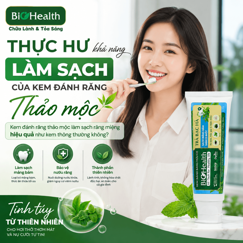Thực hư khả năng làm sạch của kem đánh răng thảo mộc