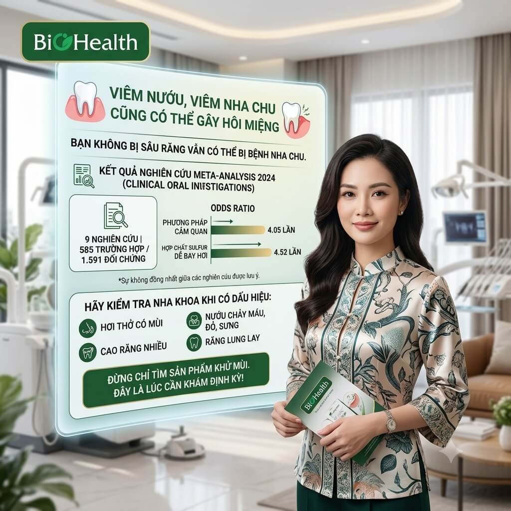 Viêm nướu, viêm nha chu cũng có thể gây hôi miệng