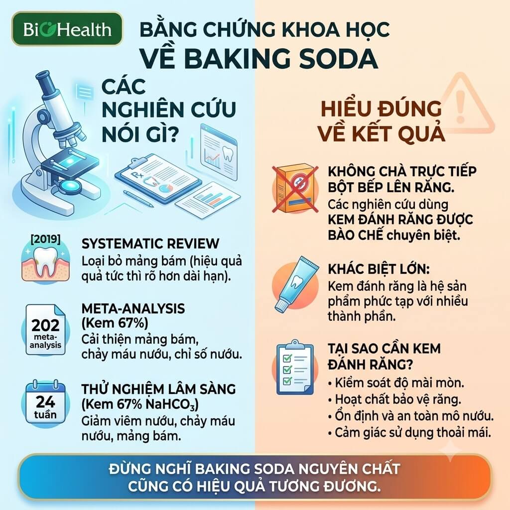Bằng chứng khoa học nói gì về baking soda?