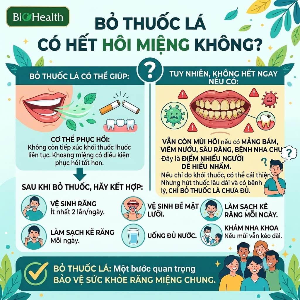Bỏ thuốc lá có hết hôi miệng không?