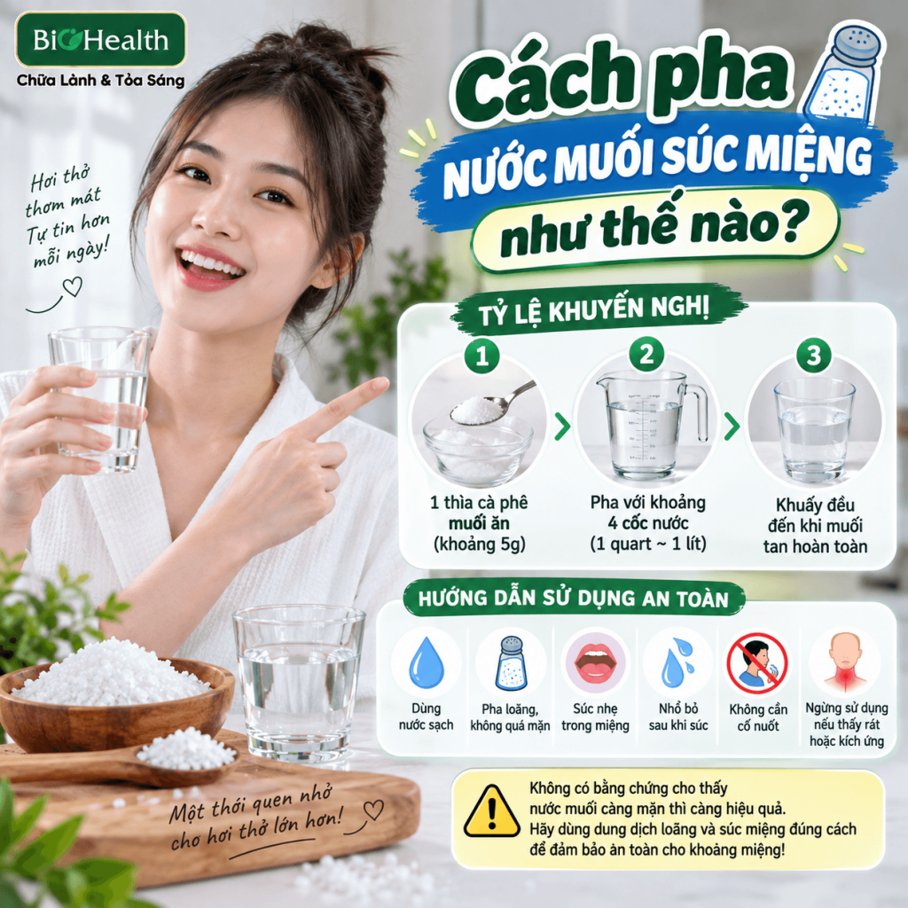 Cách pha nước muối súc miệng như thế nào?