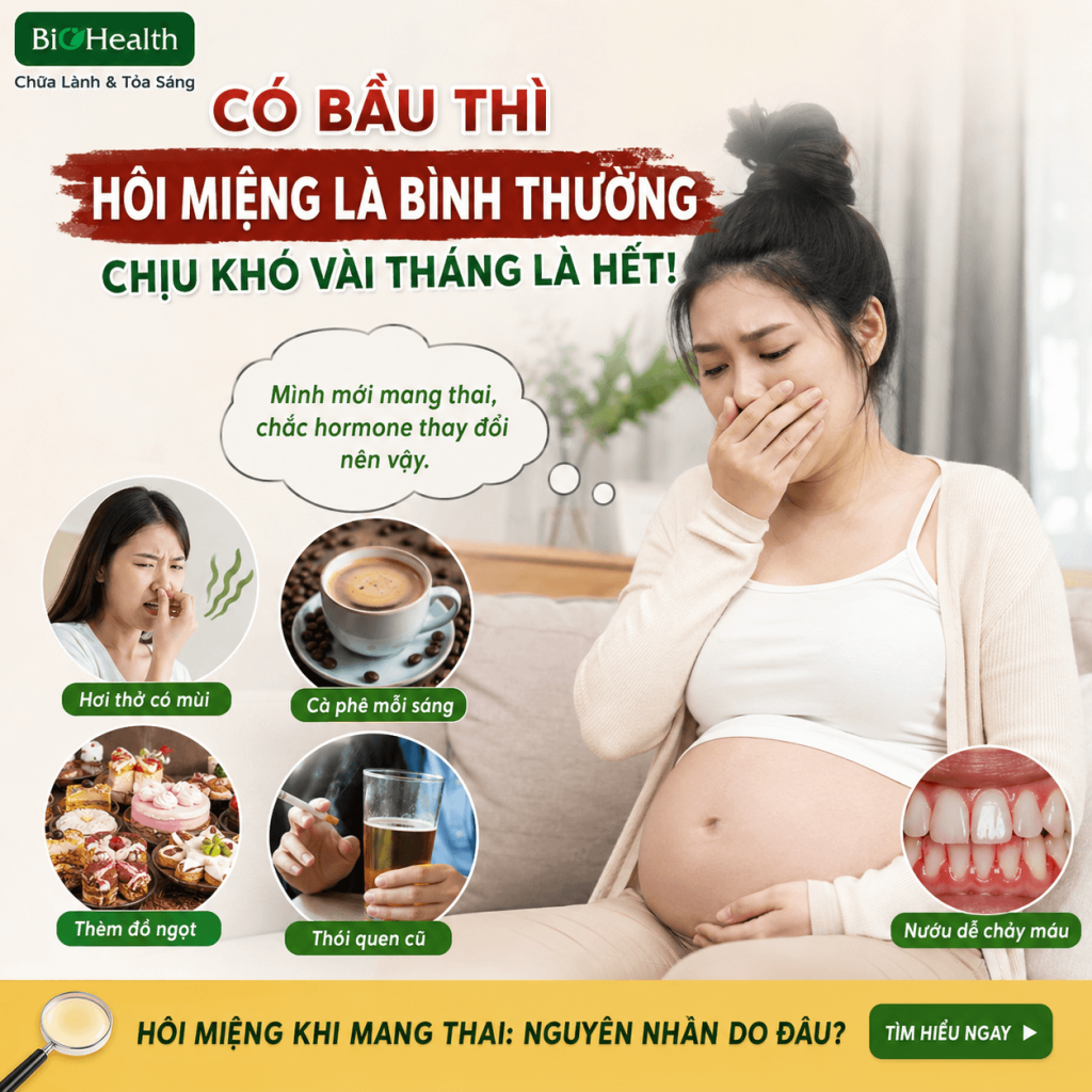 "Có bầu thì hôi miệng là bình thường, chịu khó vài tháng là hết!"