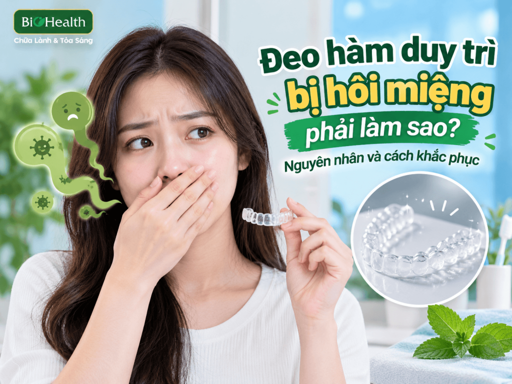 Đeo hàm duy trì bị hôi miệng phải làm sao? Nguyên nhân và cách khắc phục