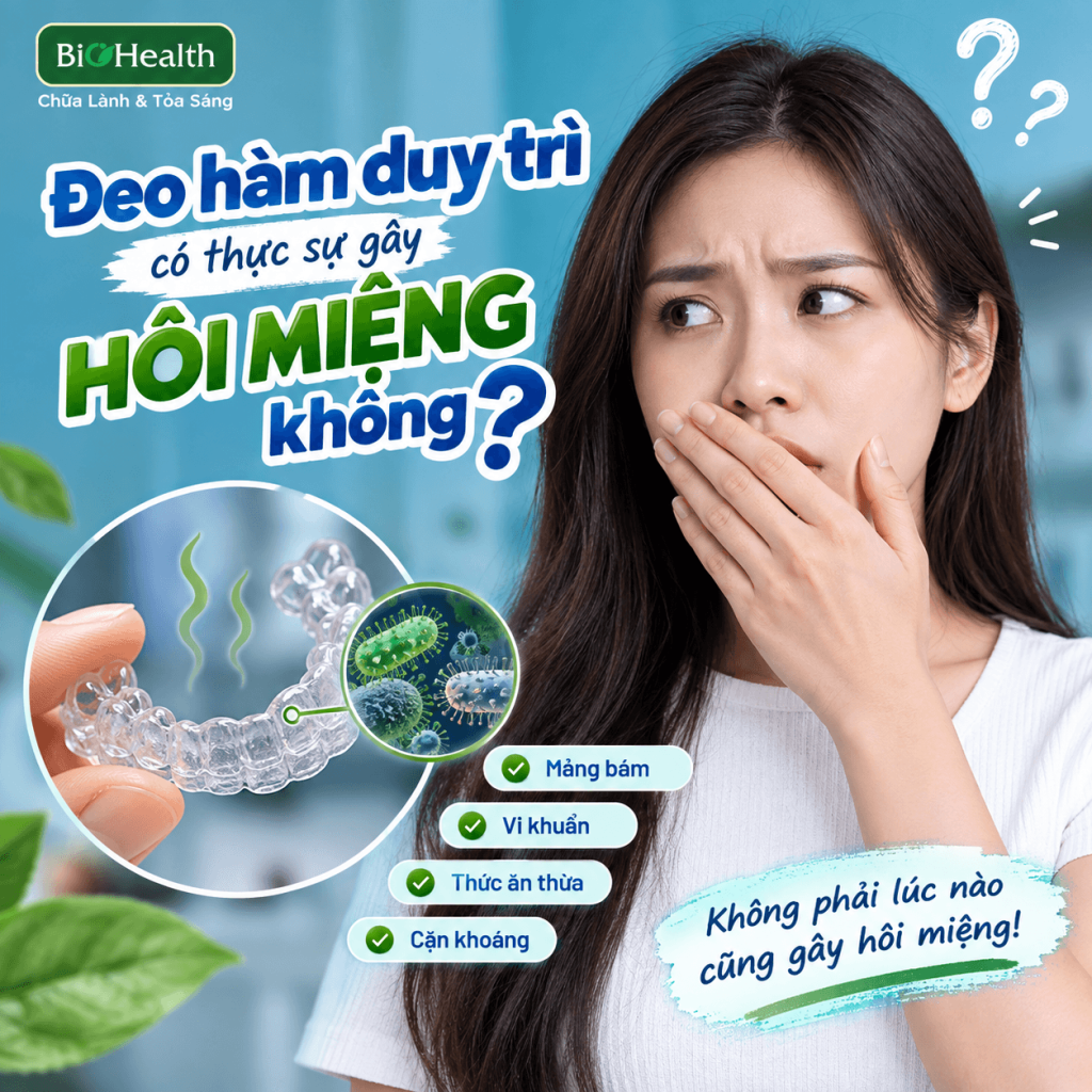 Đeo hàm duy trì có thực sự gây hôi miệng không?
