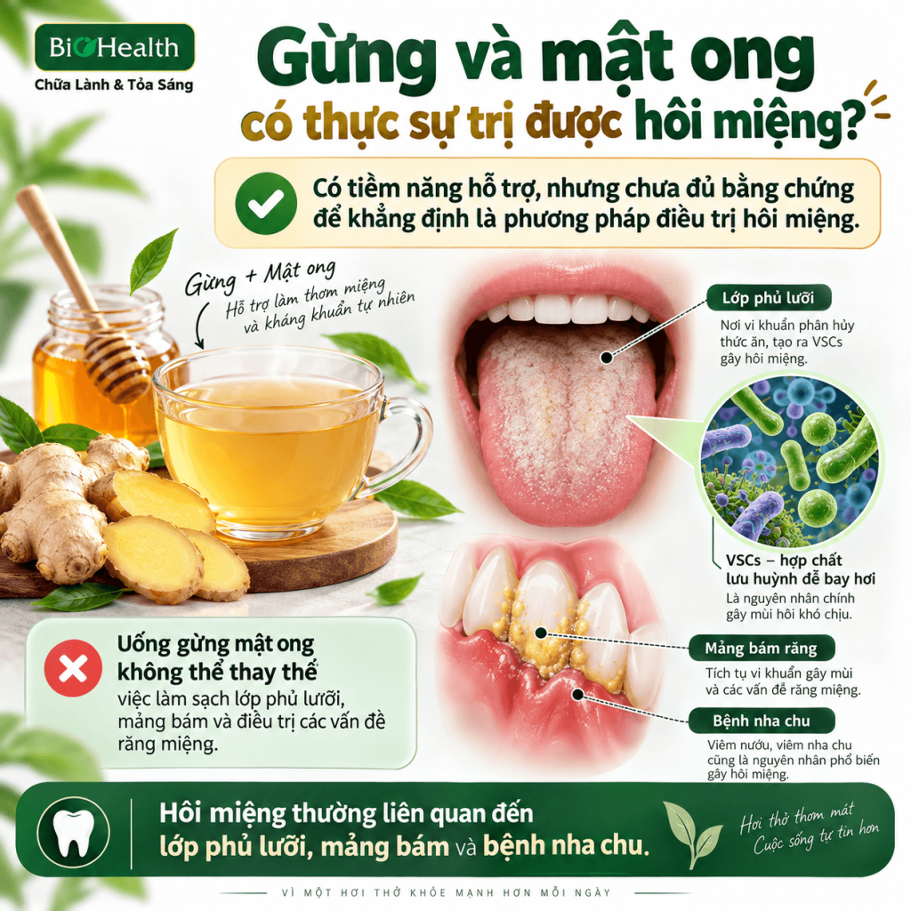 Gừng và mật ong có thực sự trị được hôi miệng?