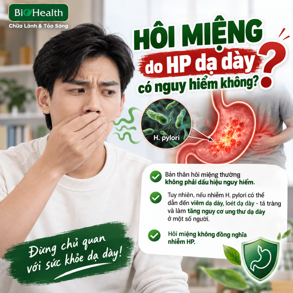 Hôi miệng do HP dạ dày có nguy hiểm không?