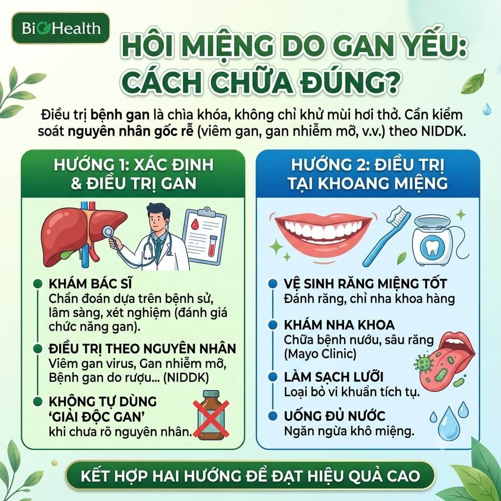 Hôi miệng do gan yếu chữa thế nào?