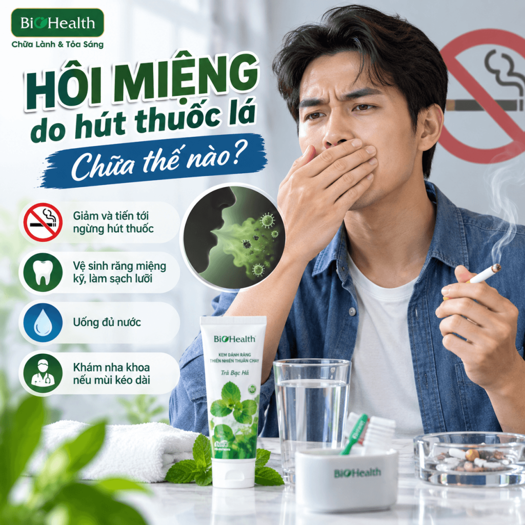 Hôi miệng do hút thuốc lá chữa thế nào?