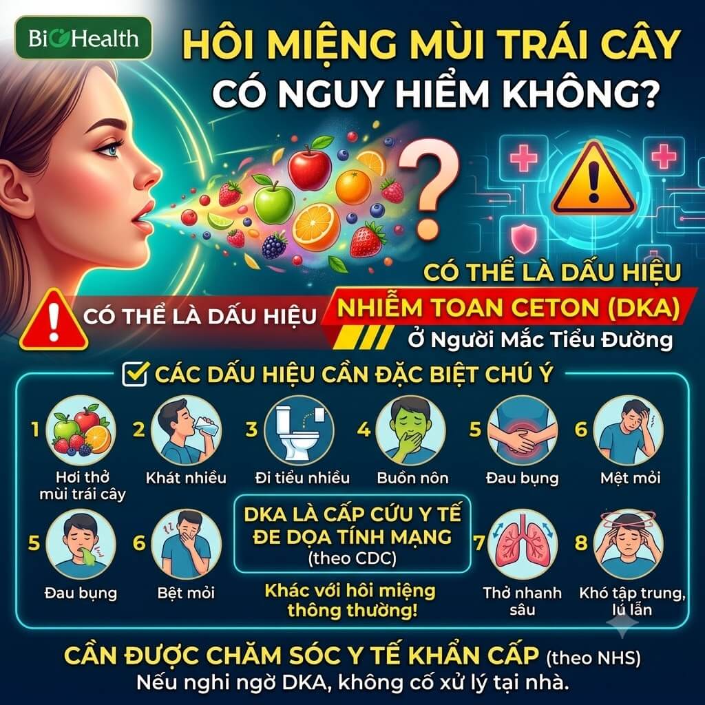 Hôi miệng mùi trái cây có nguy hiểm không?