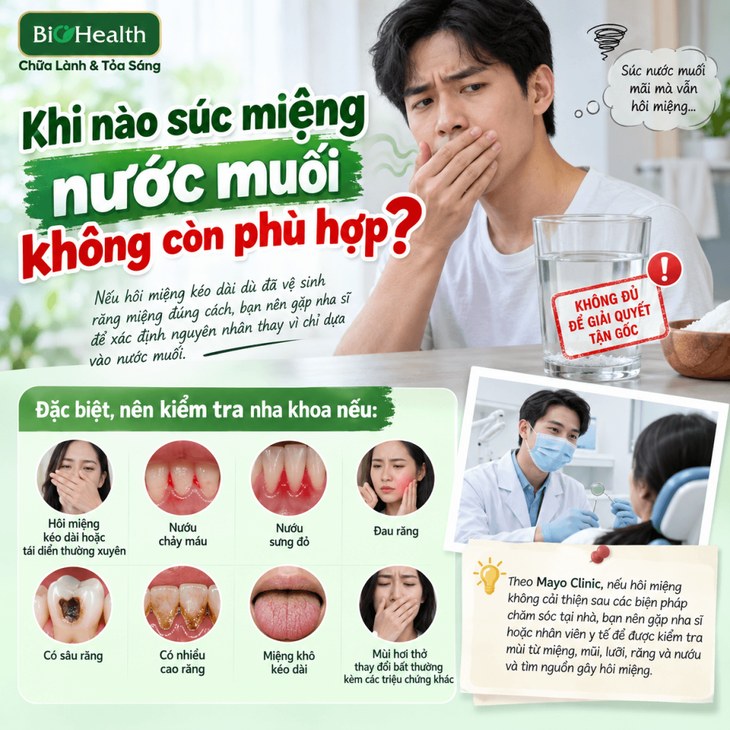 Khi nào súc miệng nước muối không còn phù hợp?