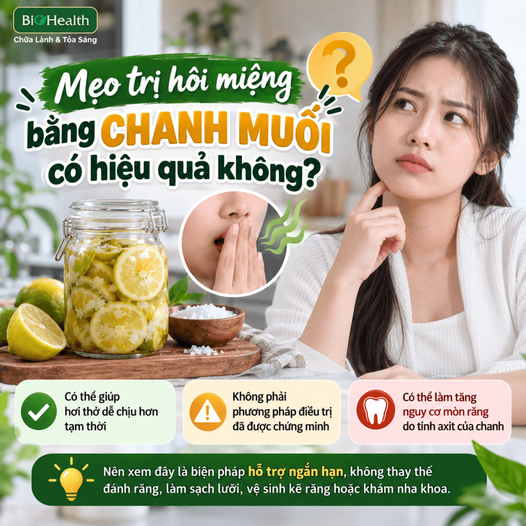 Mẹo trị hôi miệng bằng chanh muối có hiệu quả không?