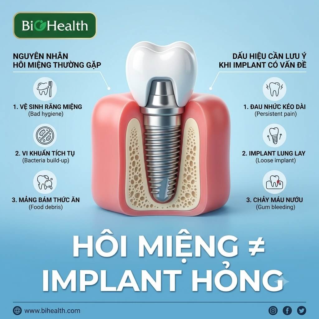 Hôi miệng sau implant có phải dấu hiệu implant bị hỏng?