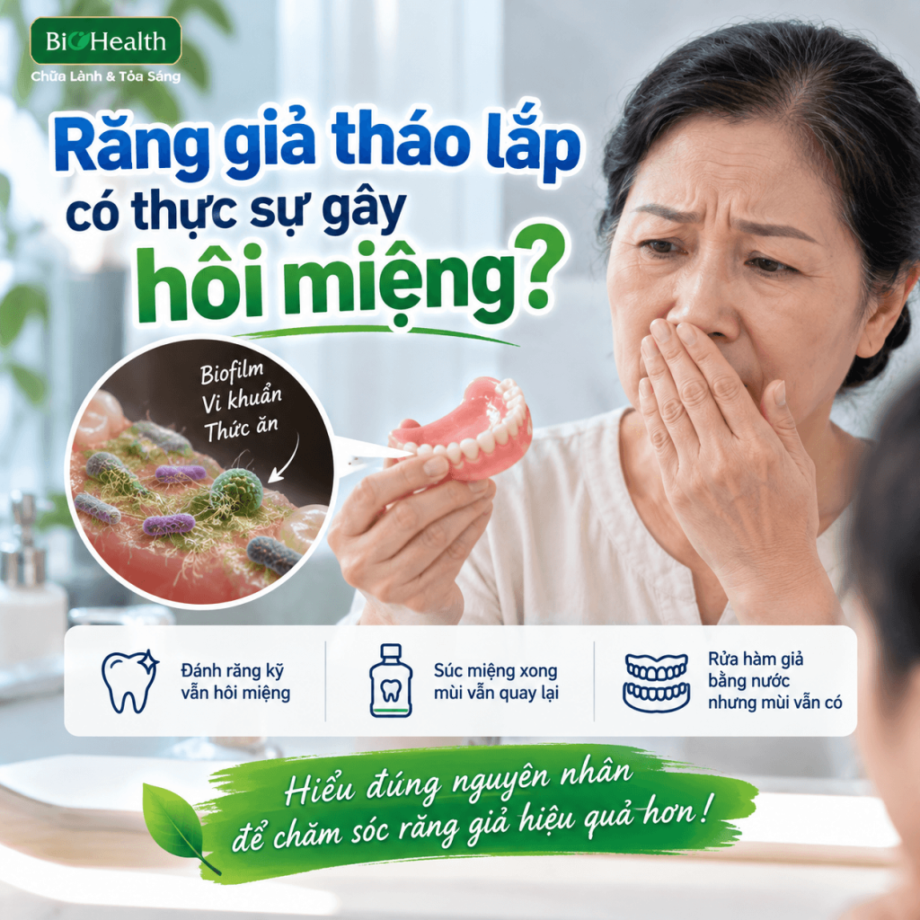 Răng giả tháo lắp có thực sự gây hôi miệng?