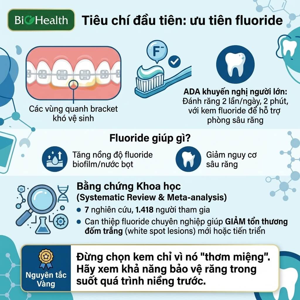 Tiêu chí đầu tiên: ưu tiên fluoride