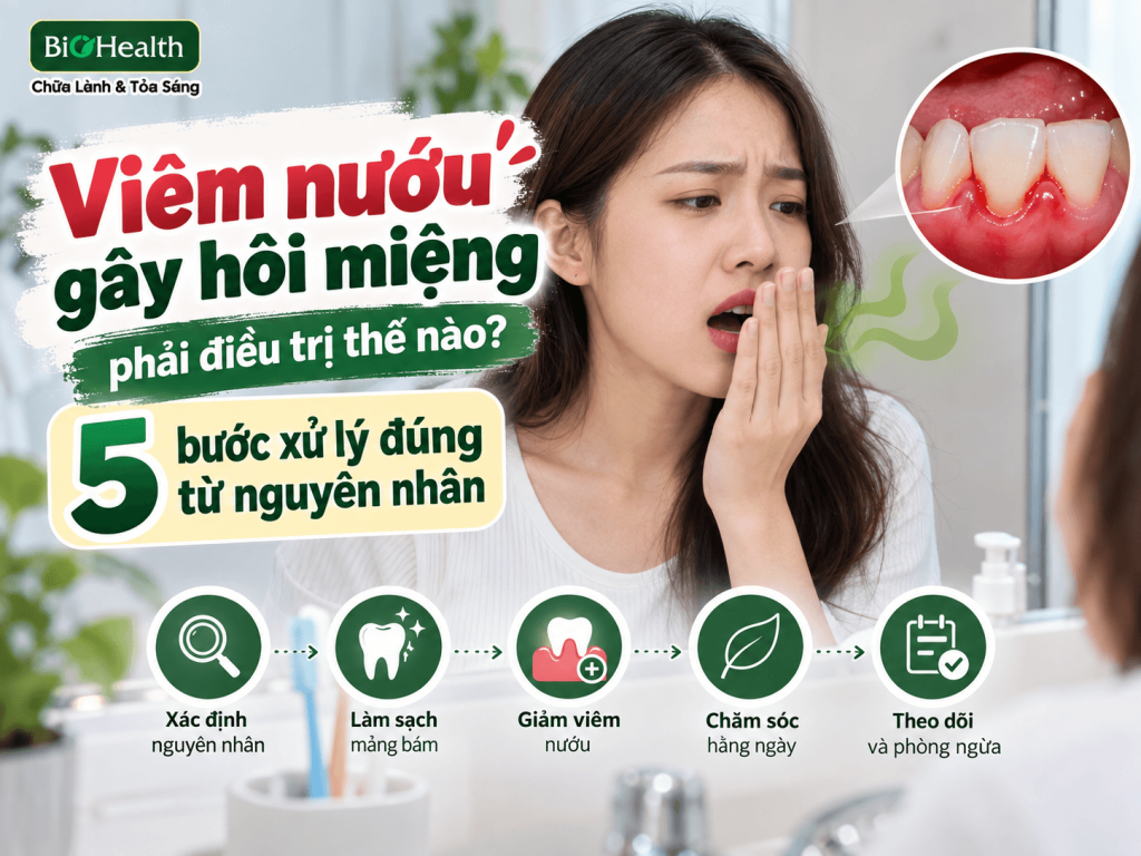 Viêm nướu gây hôi miệng phải điều trị thế nào? 5 bước xử lý đúng từ nguyên nhân