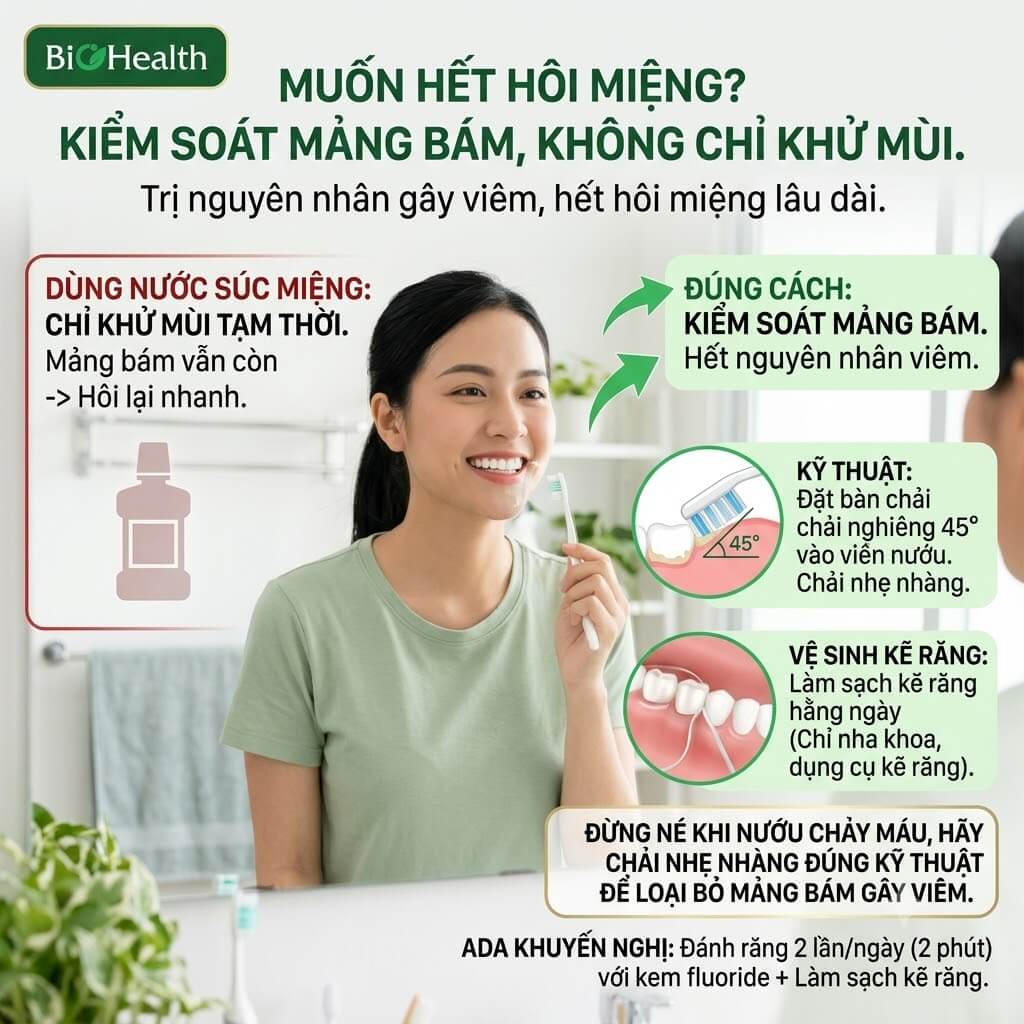 Muốn hết hôi miệng phải kiểm soát mảng bám - không chỉ khử mùi